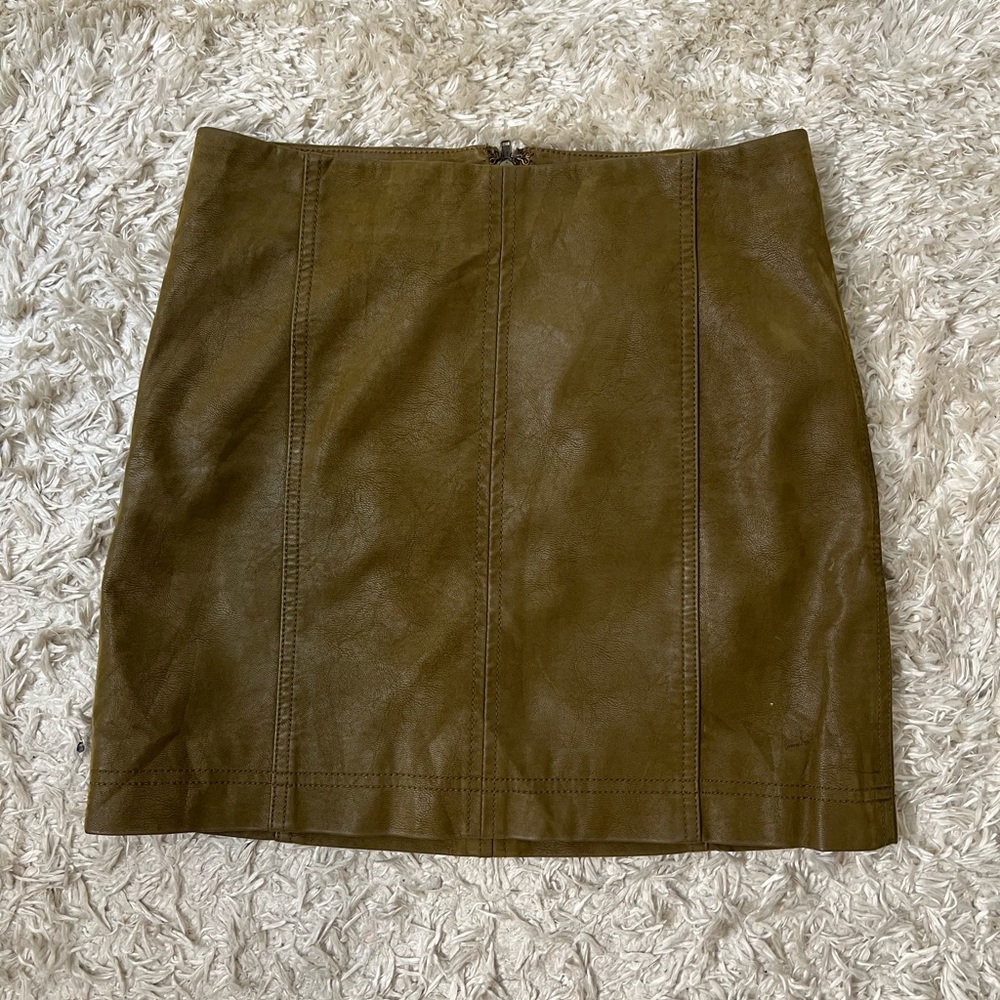 Free People Modern Femme Vegan Leather Mini Skirt